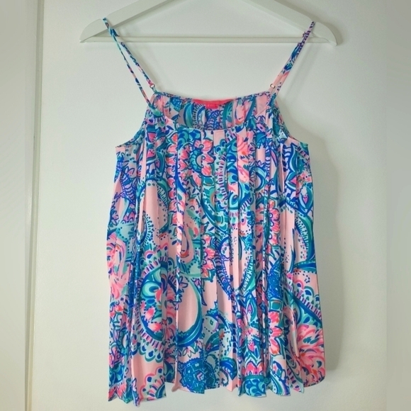 Lilly Pulitzer Rein Top In Pink Tropics Tint Tangerine Dream Size XS - Picture 2 of 13